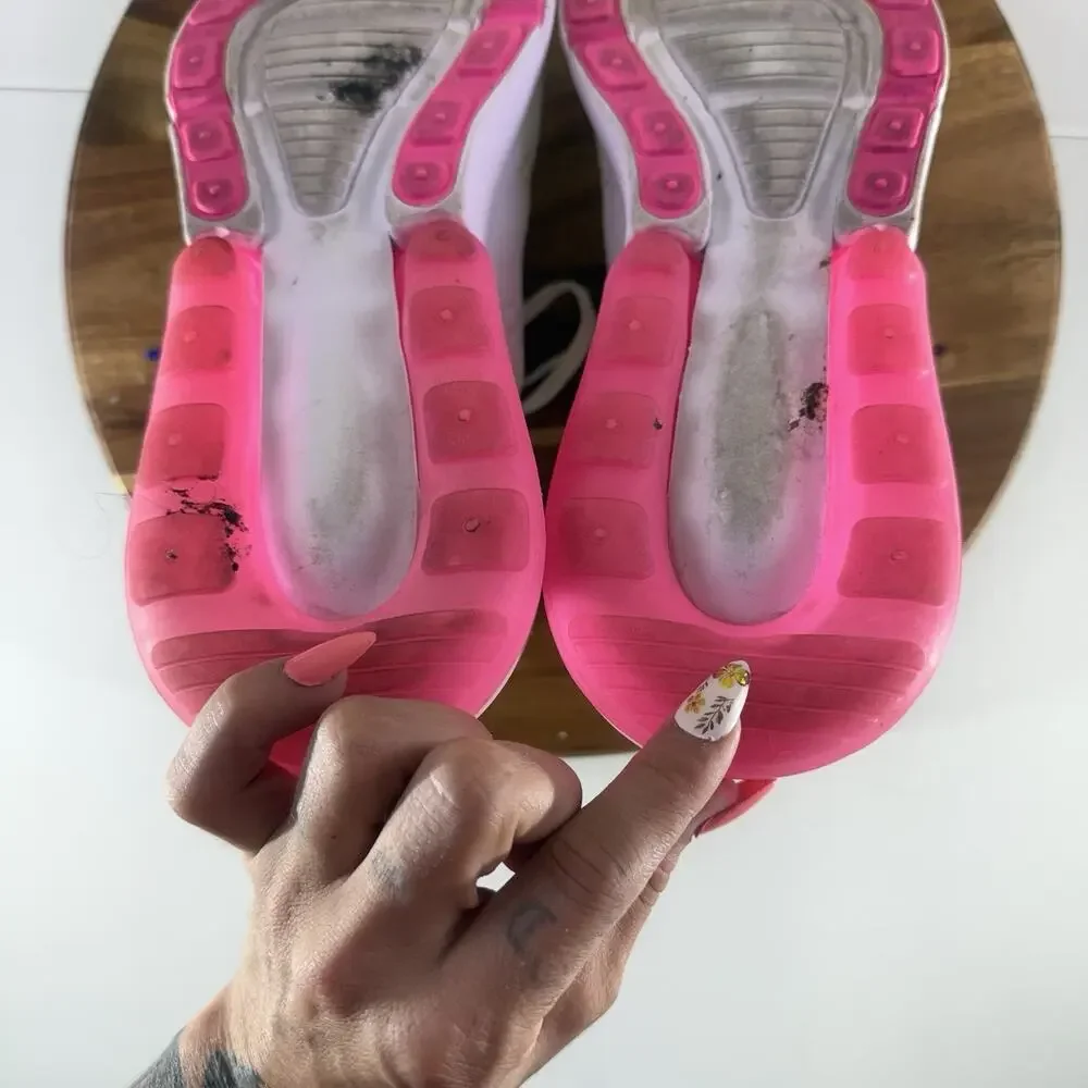 Nike Air Max 270 White-Volt-Pink Blast Woman's Size 6.5 DH0252-100